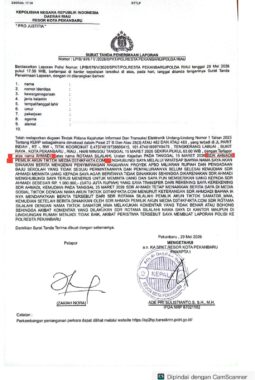Merasa Diperas dan Dicemarkan Nama Baiknya, ZN Seret Pemilik @Detakfakta dan Rekannya ke Polresta Pekanbaru