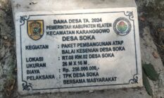 Diduga Telan Dana Desa Rp256 Juta, Pembangunan Gedung Kesenian Desa Soka Mangkrak, APH Diminta Turun Tangan