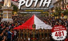 Semarak HUT ke-81 RI: Korem 072/Pamungkas Gelar “Jogja Merah Putih”, Bentangkan Bendera Merah Putih Raksasa 481 Meter