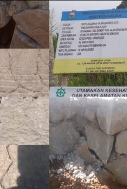 Rp4,8 Miliar Dipertanyakan! Jalan Sepakung–Pagergedog Baru Selesai Sudah Retak, TPT 7 Meter dan Pondasi Disorot