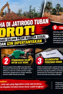 AKTIVITAS USAHA DI JATIROGO TUBAN DISOROT! BAHAN BAKU DIDUGA DARI GALIAN PASIR KUARSA ILEGAL, SOLAR SUBSIDI DAN IZIN DIPERTANYAKAN